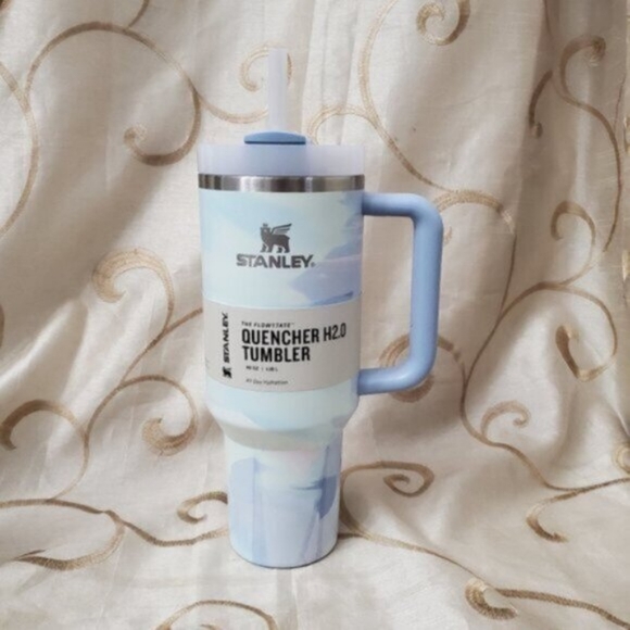NWT Stanley Quencher H2.0 FlowState Tumbler 40oz | Cool Serene Brushstrokes - Picture 1 of 8